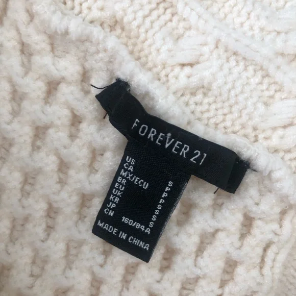 Forever 21 Cream Off-Shoulder Sweater - Picture 8 of 9